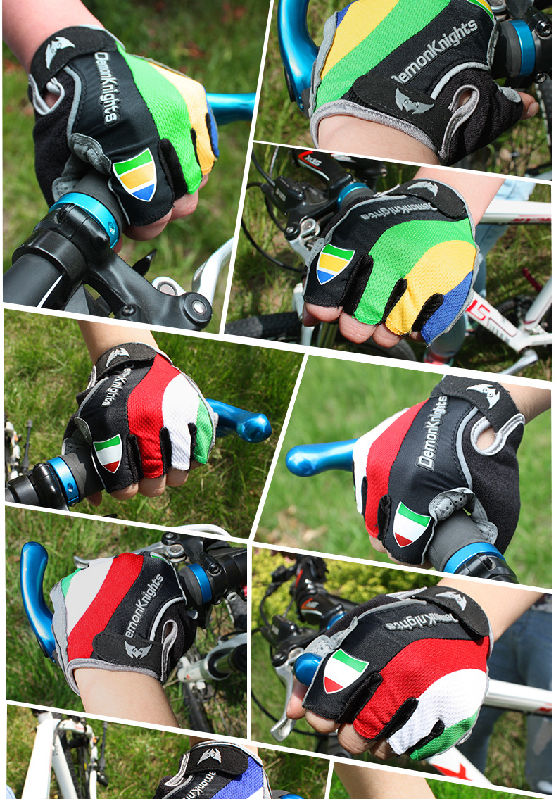 Magic Knight Bicycle Spring and Summer Gloves Half-Finger Gloves for Riding Mountain Bike Short Finger Sports Gloves Breathable Shockproof Good