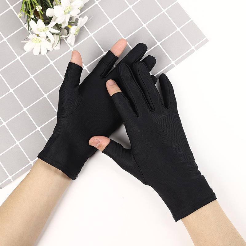 Spandex half-finger gloves women's thin spring/summer dance performance Manicure seven high snap paste hands sweat