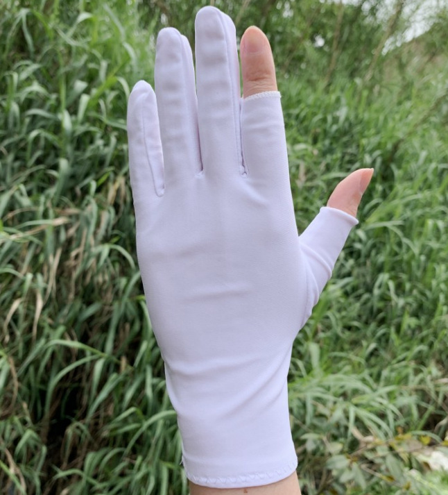 Spandex half-finger gloves women's thin spring/summer dance performance Manicure seven high snap paste hands sweat
