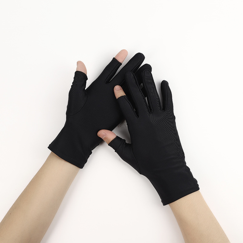 Spandex half-finger gloves women's thin spring/summer dance performance Manicure seven high snap paste hands sweat