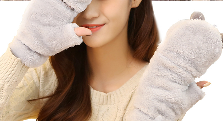 Winter new half-finger gloves creative cute hand-drawn gloves cartoon gloves garment accessories supplies wholesale