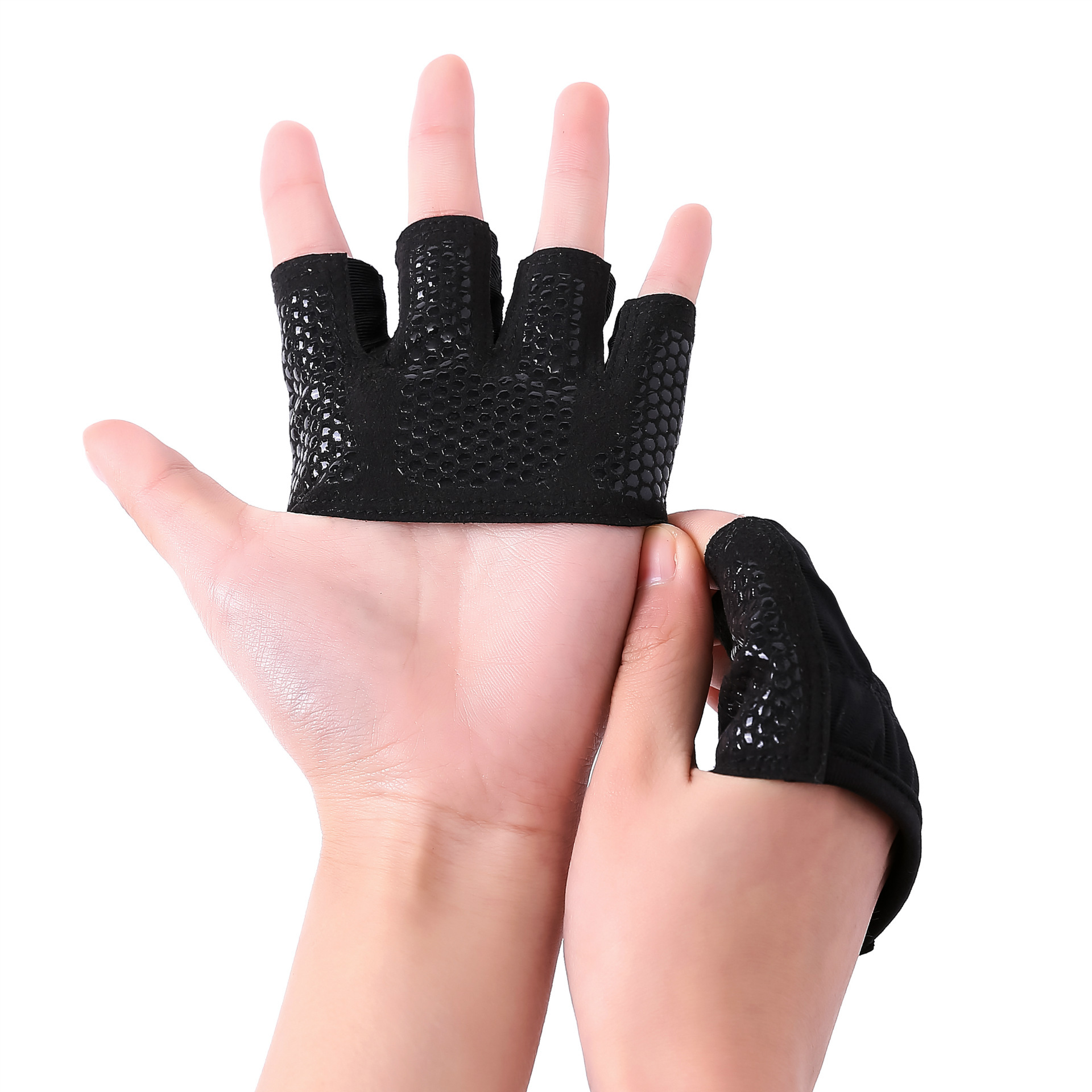 Half-Finger Fitness Gloves Anti-Slip Barbell Sports Gloves Unisex Weight Lifting Gloves Yoga Four Finger Gloves