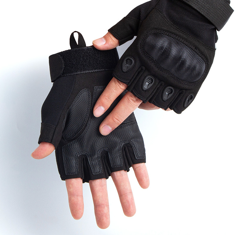 Carbon Fiber Half-Finger Tactical Gloves Military Fans Combat Special Forces Fighting Wear-Resistant Motorcycle Riding Sports Protection
