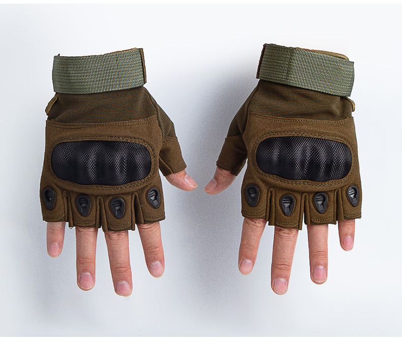Carbon Fiber Half-Finger Tactical Gloves Military Fans Combat Special Forces Fighting Wear-Resistant Motorcycle Riding Sports Protection
