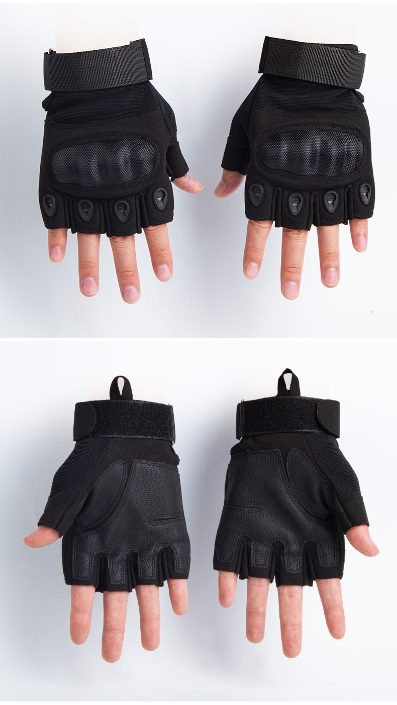Carbon Fiber Half-Finger Tactical Gloves Military Fans Combat Special Forces Fighting Wear-Resistant Motorcycle Riding Sports Protection