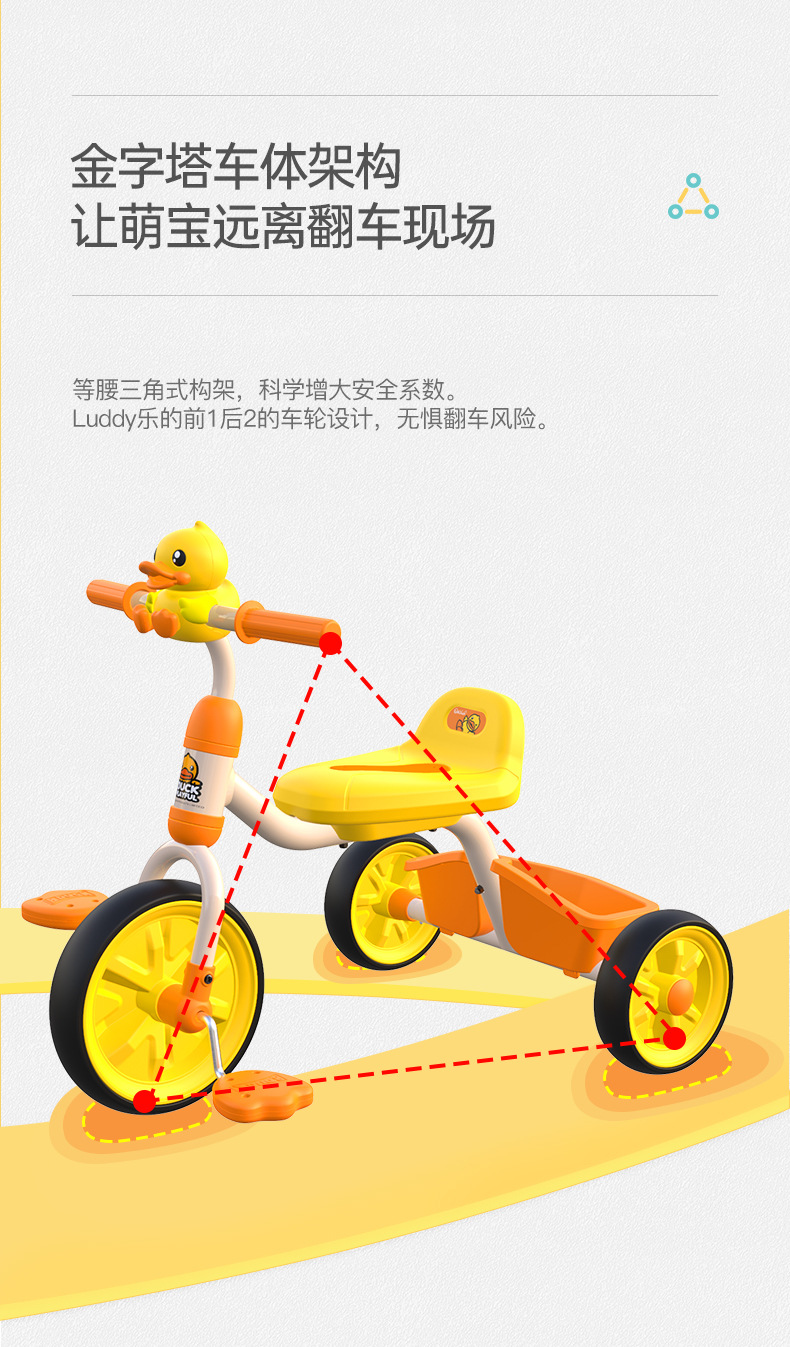 Le's 1023S Small Yellow Duck Children's Tricycle Bicycle 1017 Children's Portable Toy Car Le's 1023S Small Yellow Duck Children's Tricycle Bicycle 1017 Children's Portable Toy Car