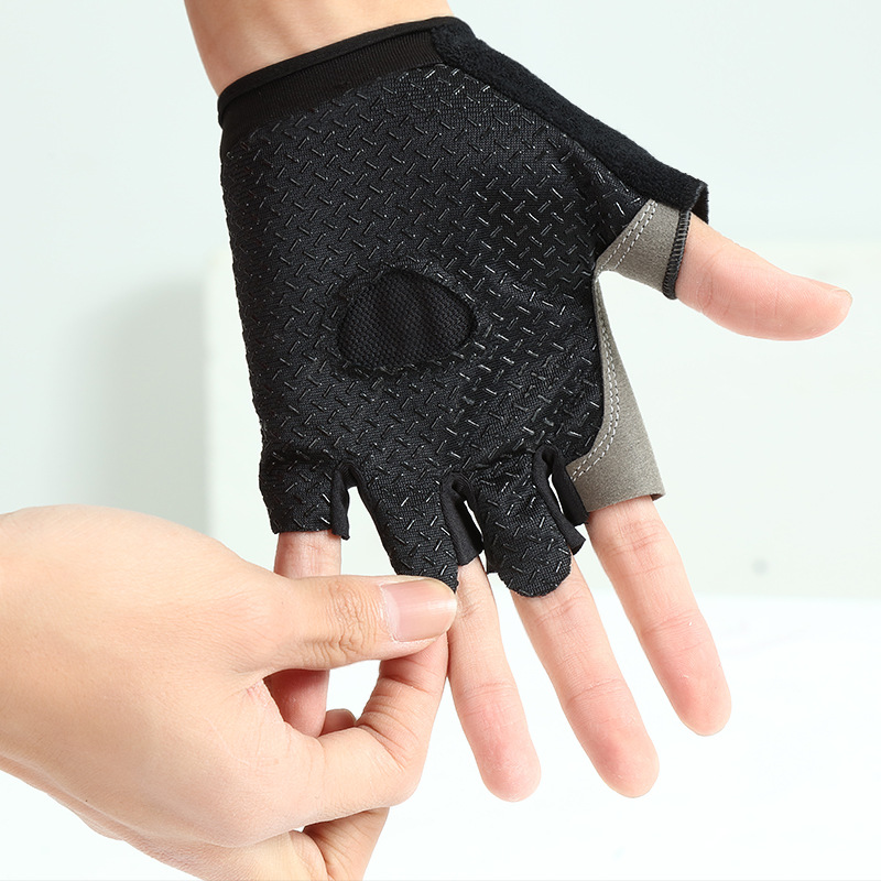 A1q006 Fitness Gloves Sports Outdoor Bicycle Half-Finger Riding Gloves Sun Protection for Men and Women Breathable Non-Slip Hair Generation