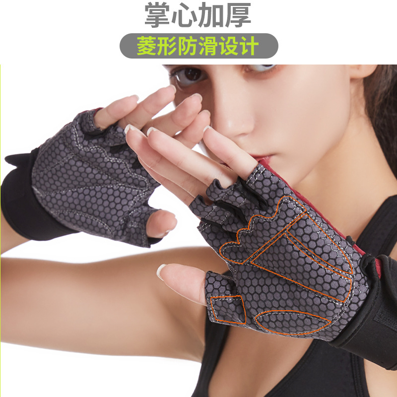Half-Finger Fitness Gloves Outdoor Sports Sweat-Absorbent Training Hand Guard Cycling Weightlifting Yoga Gloves Fingerless Protective Gear Wholesale