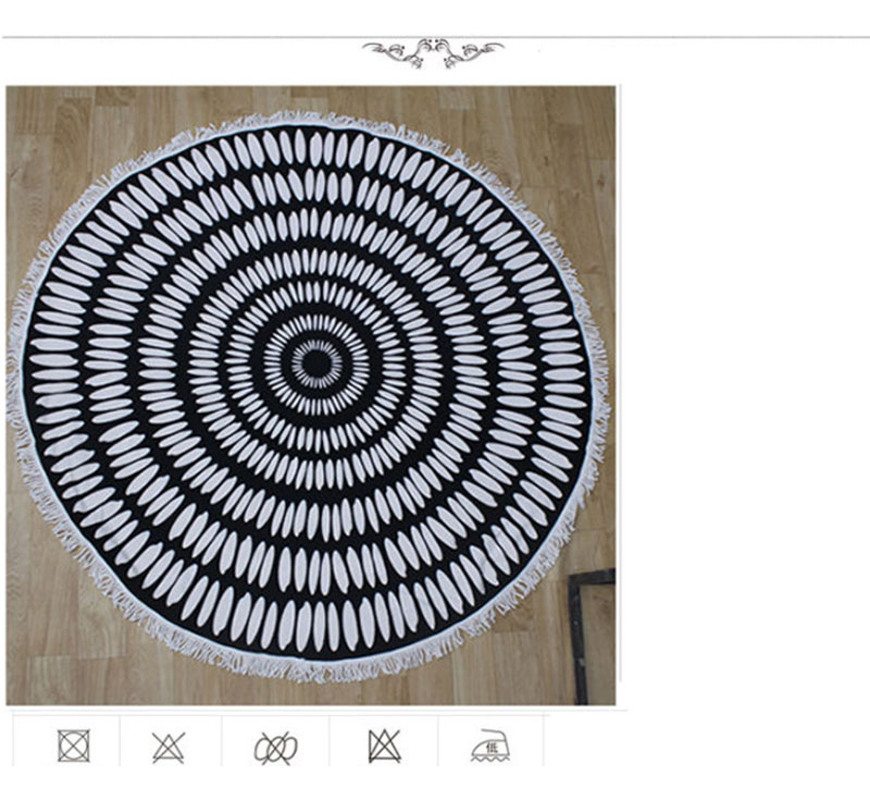 White Black Circle Design Round Beach Towel OEM Supplier Bath Towel Shawl for Wholesale White Black Circle Design Round Beach Towel OEM Supplier Bath Towel Shawl for Wholesale