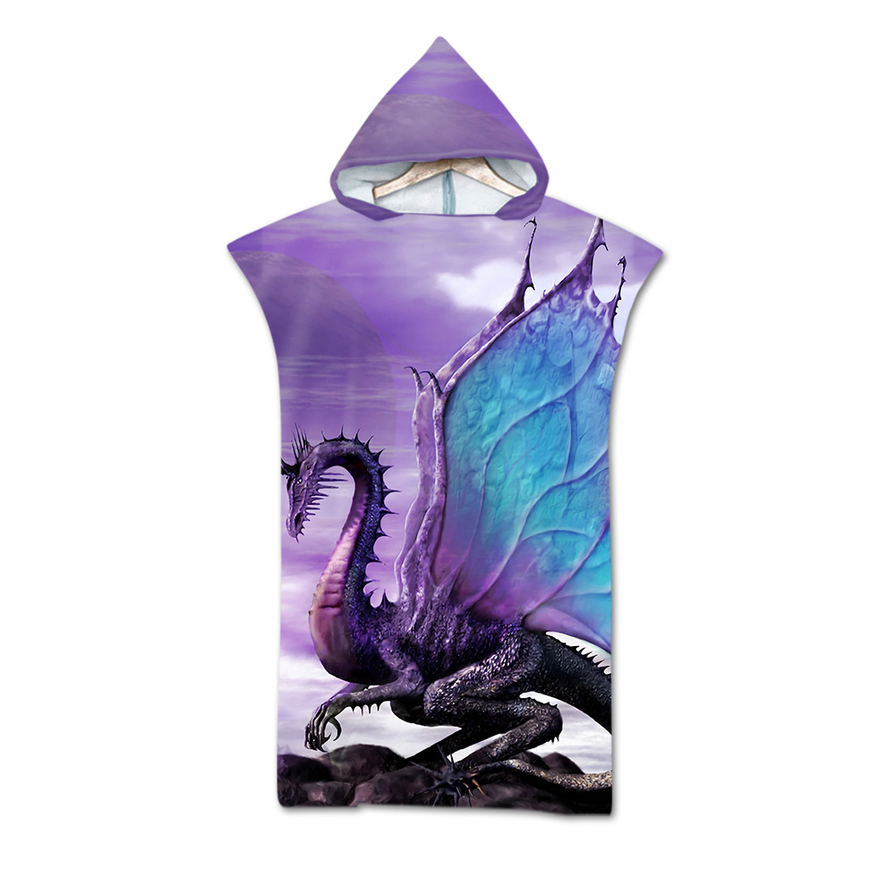 Factory Direct Sales Adult Bath Towel Beach Towel Cape Cloak Geometric Printing Hooded Bath Towel Wholesale Graphic Customization
