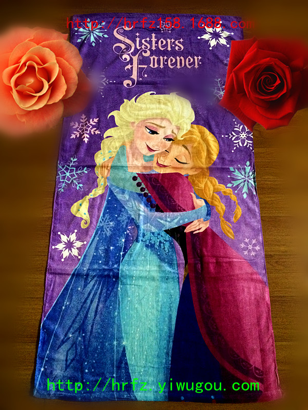 Manufacturers selling cotton activity does not fade frozen ice Princess Snow cartoon beach towel Manufacturers selling cotton activity does not fade frozen ice Princess Snow cartoon beach towel