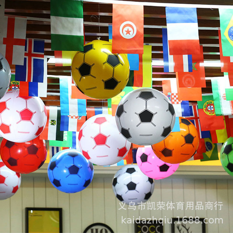 Inflatable football children inflatable toy ball wholesale 2018 World Cup inflatable beach ball PVC bar decoration inflatable toy ball wholesale