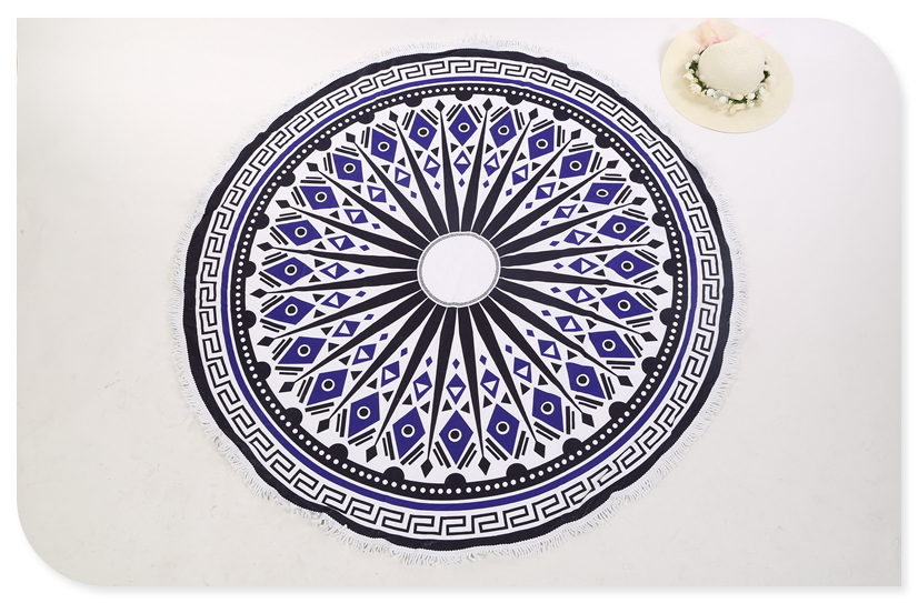 Foreign trade pure cotton super thick round beach towel yoga mat tassel towel cloth. Foreign trade pure cotton super thick round beach towel yoga mat tassel towel cloth.