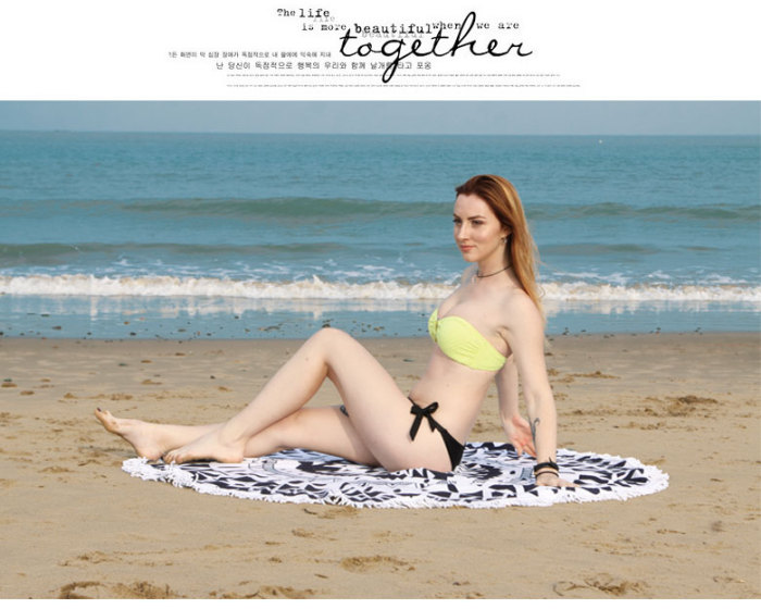 150cm Round Beach Towel Microfiber Blanket Oversize Shawl Yoga Mat with Fringe Tassel 150cm Round Beach Towel Microfiber Blanket Oversize Shawl Yoga Mat with Fringe Tassel