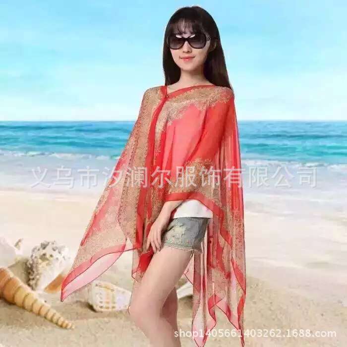 Pearl buckle shawl beach towel vintage beach shawl chiffon radiant clothing multi-color supply manufacturers direct wholesale Pearl buckle shawl beach towel vintage beach shawl chiffon radiant clothing multi-color supply manufacturers direct wholesale