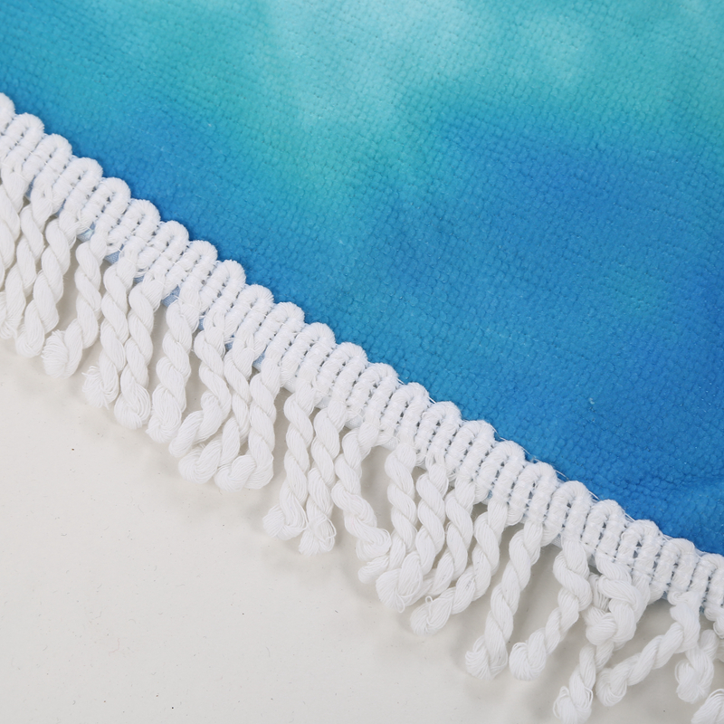 European and American printed silk scarf circular beach mat beach towel holiday flimsy beach mat.