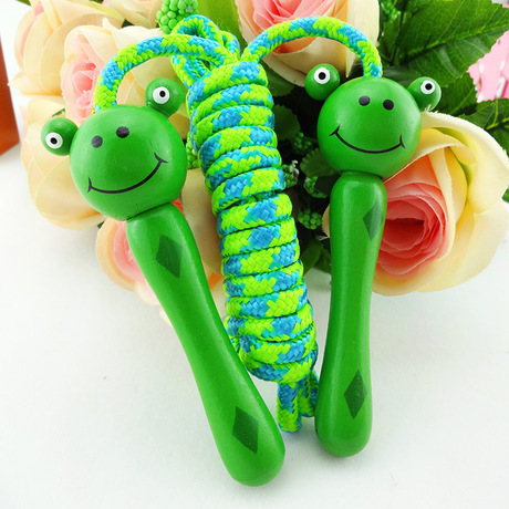 The Children &#039;s cartoon jumping rope animal wooden skipping rope colorful primary school Children sports skipping rope entertainment, skipping rope Children&#039; s prize