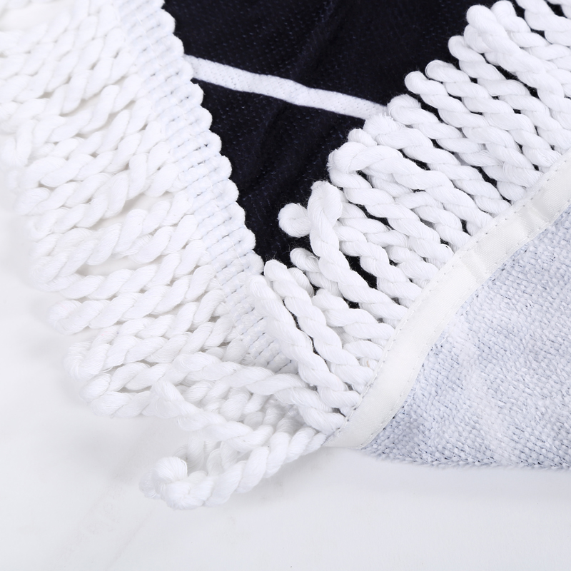 Manufacturer direct selling high - grade circular tassel beach towel cotton printed fringe bath towel.