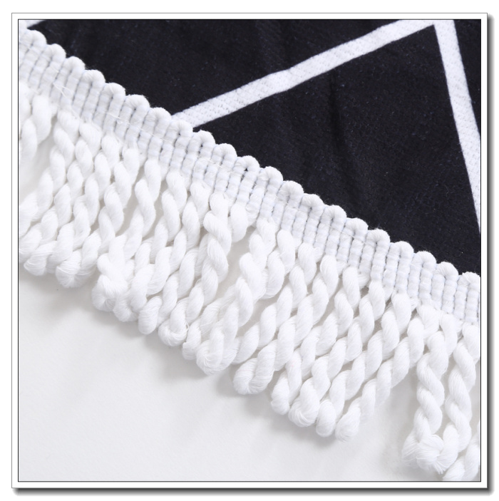Manufacturer direct selling high - grade circular tassel beach towel cotton printed fringe bath towel. Manufacturer direct selling high - grade circular tassel beach towel cotton printed fringe bath towel.