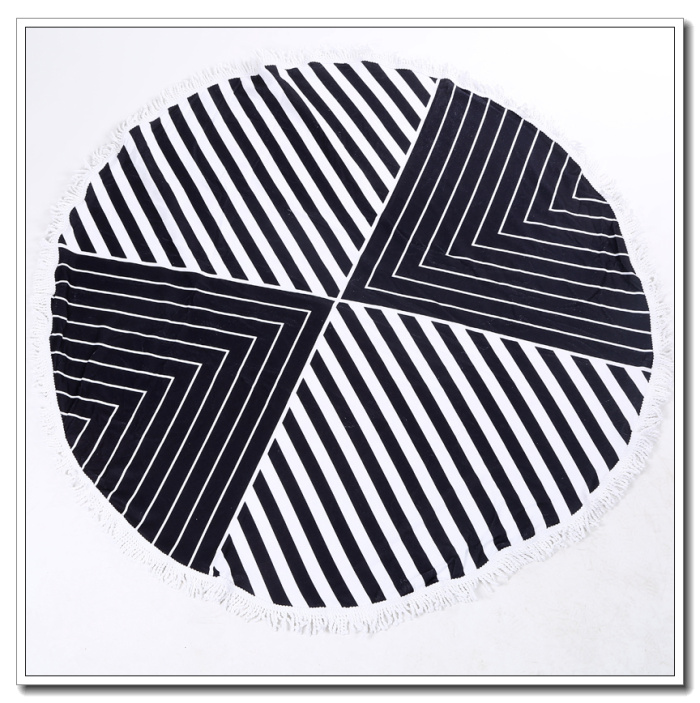 Manufacturer direct selling high - grade circular tassel beach towel cotton printed fringe bath towel. Manufacturer direct selling high - grade circular tassel beach towel cotton printed fringe bath towel.