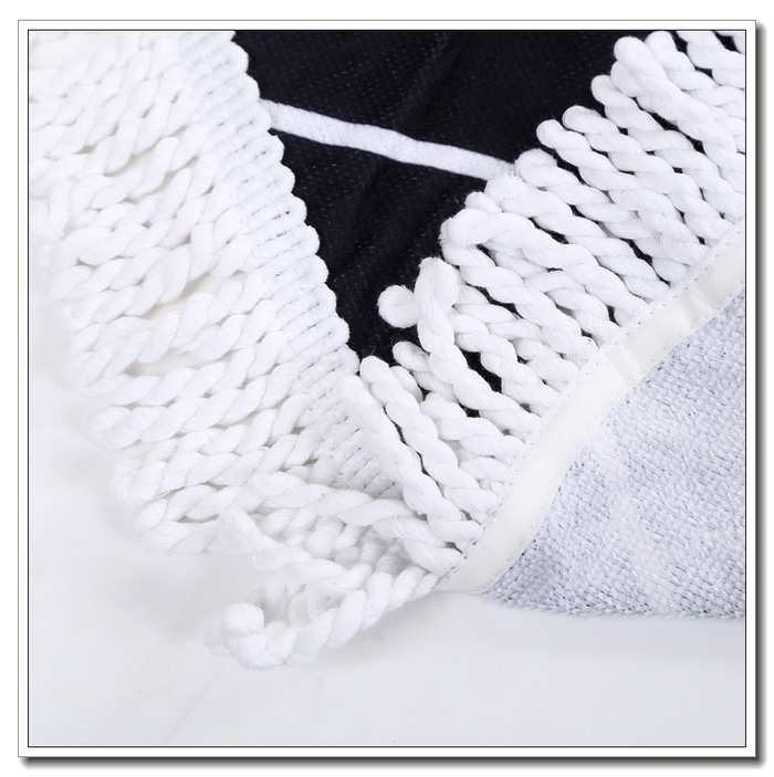 Manufacturer direct selling high - grade circular tassel beach towel cotton printed fringe bath towel. Manufacturer direct selling high - grade circular tassel beach towel cotton printed fringe bath towel.