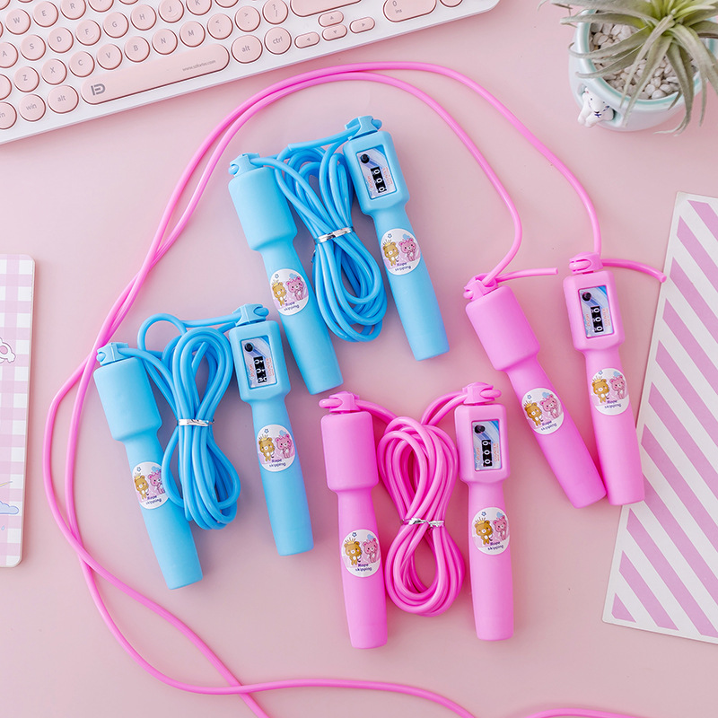 Children&#039;s Candy Color Skipping Rope Kindergarten Primary School Student Sports Beginner Adjustable Counter Rope Fancy Junior High School Skipping Rope