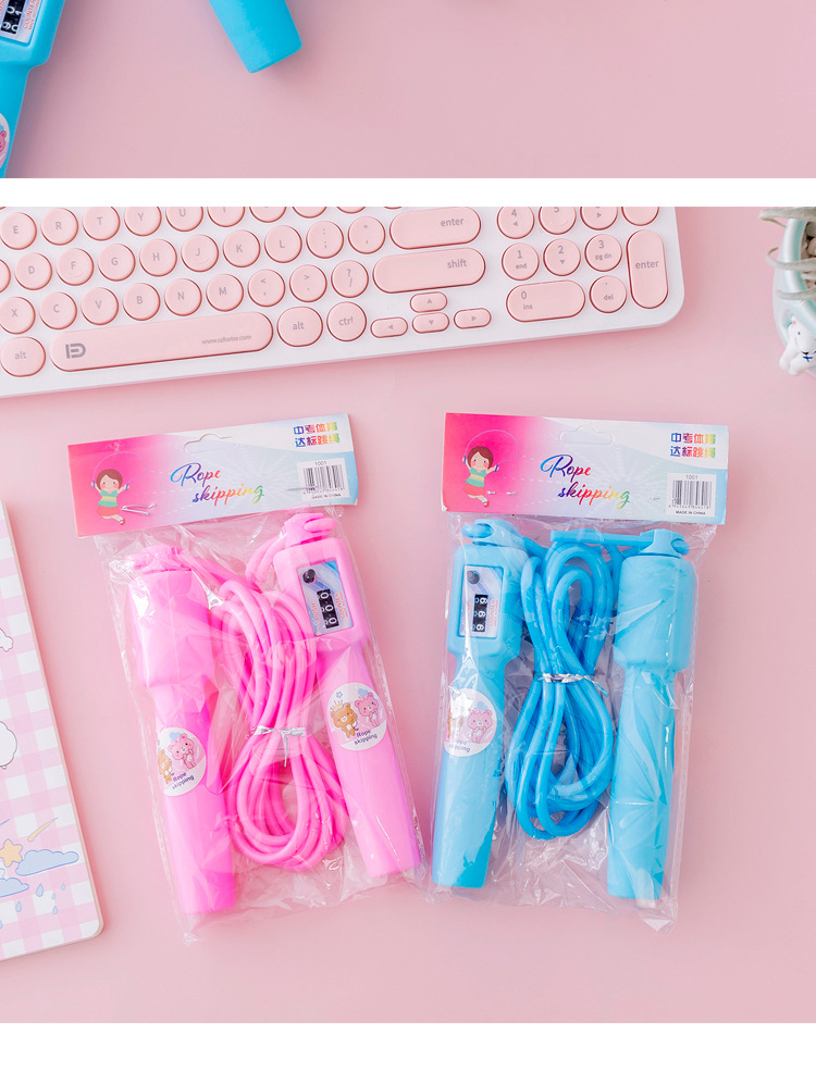 Children's Candy Color Skipping Rope Kindergarten Primary School Student Sports Beginner Adjustable Counter Rope Fancy Junior High School Skipping Rope