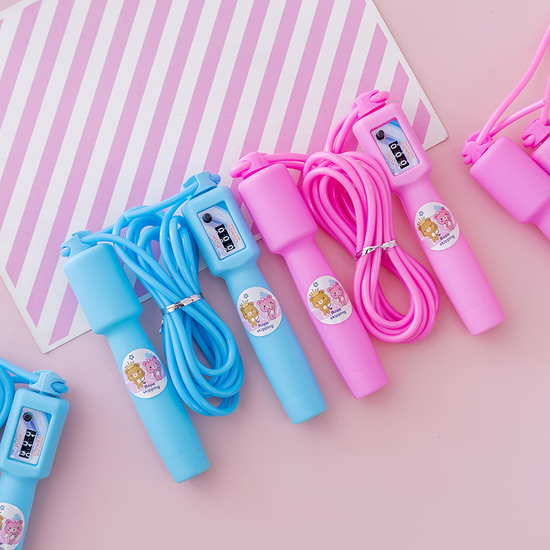 Children&#039;s Candy Color Skipping Rope Kindergarten Primary School Student Sports Beginner Adjustable Counter Rope Fancy Junior High School Skipping Rope