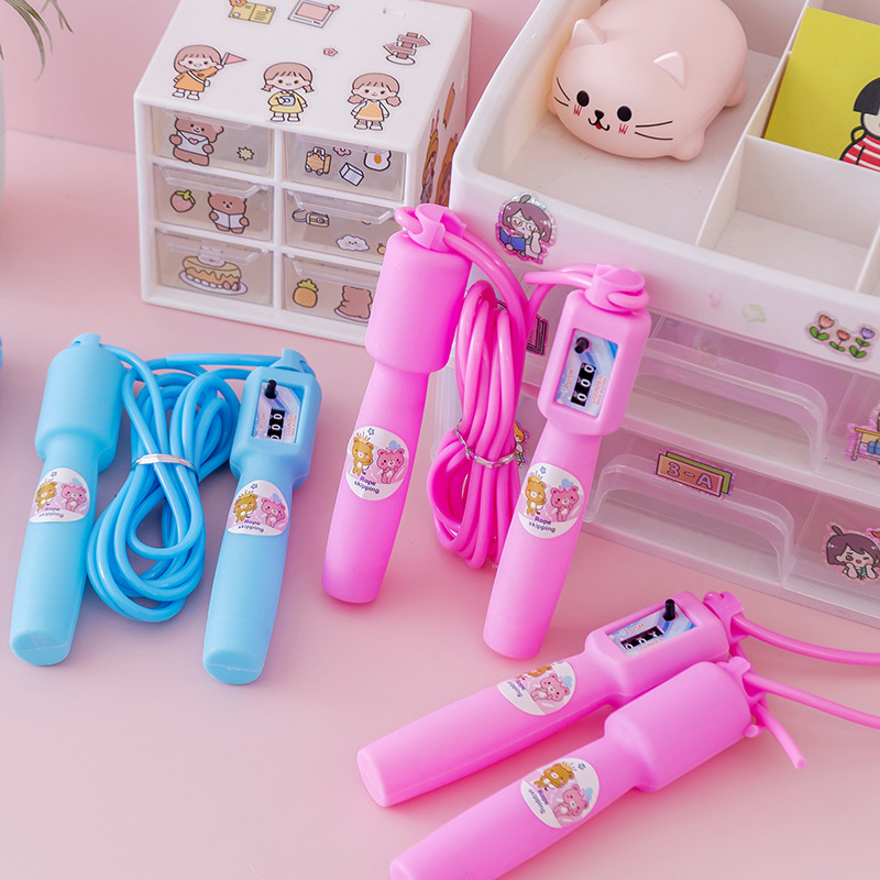 Children&#039;s Candy Color Skipping Rope Kindergarten Primary School Student Sports Beginner Adjustable Counter Rope Fancy Junior High School Skipping Rope