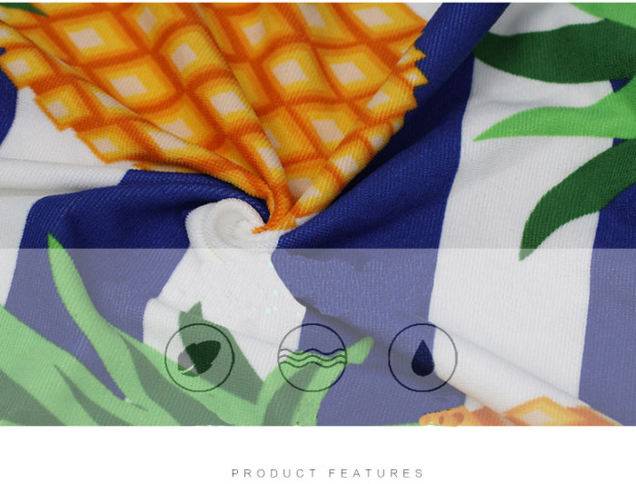 Active Printing Pineapple White Round Beach Towel Microfiber Beach Blanket Yoga Mat Play Mat Active Printing Pineapple White Round Beach Towel Microfiber Beach Blanket Yoga Mat Play Mat