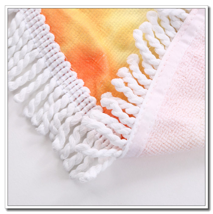 Manufacturer direct selling orange slice printed circular tassel woven beach towel mat. Manufacturer direct selling orange slice printed circular tassel woven beach towel mat.