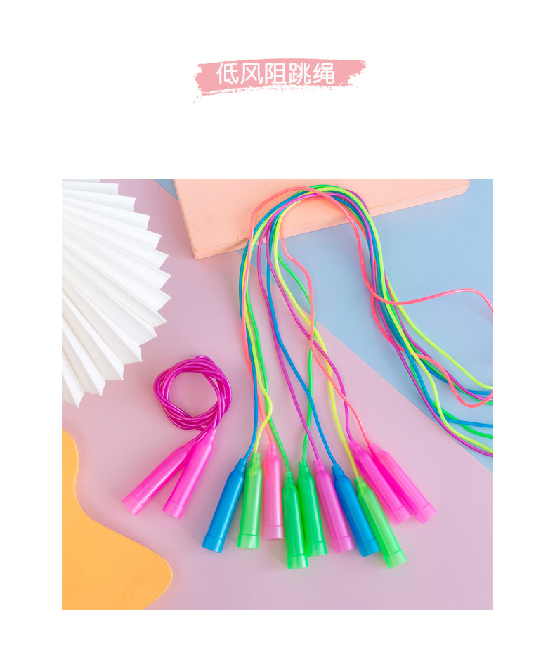 Colorful Plastic Skipping Rope Adjustable Length Children Elementary School Students Soft Plastic Handle Skipping Rope Kindergarten Small Prize Colorful Plastic Skipping Rope Adjustable Length Children Elementary School Students Soft Plastic Handle Skipping Rope Kindergarten Small Prize
