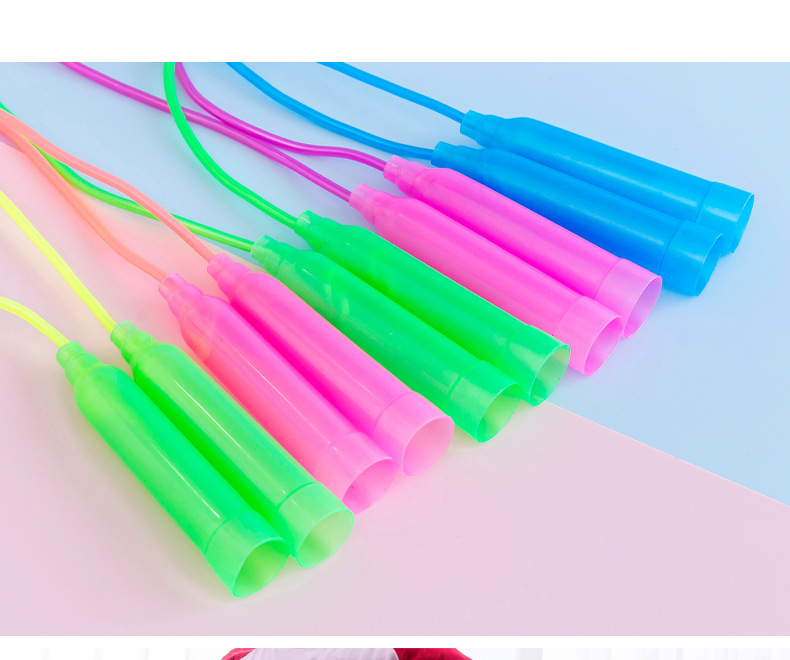 Colorful Plastic Skipping Rope Adjustable Length Children Elementary School Students Soft Plastic Handle Skipping Rope Kindergarten Small Prize Colorful Plastic Skipping Rope Adjustable Length Children Elementary School Students Soft Plastic Handle Skipping Rope Kindergarten Small Prize