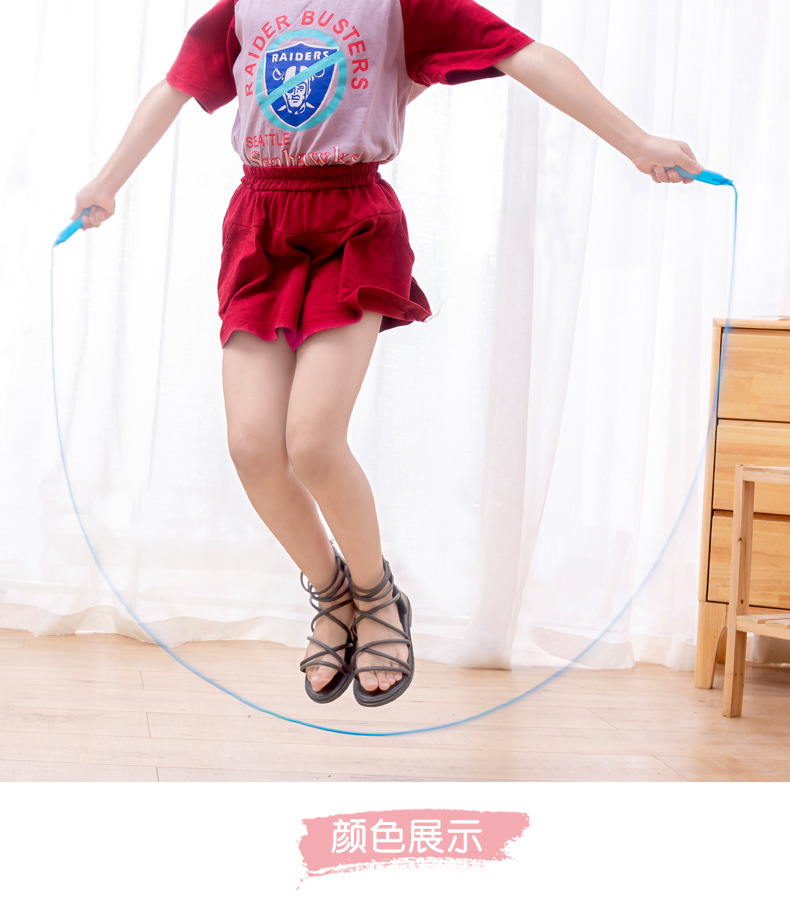 Colorful Plastic Skipping Rope Adjustable Length Children Elementary School Students Soft Plastic Handle Skipping Rope Kindergarten Small Prize Colorful Plastic Skipping Rope Adjustable Length Children Elementary School Students Soft Plastic Handle Skipping Rope Kindergarten Small Prize