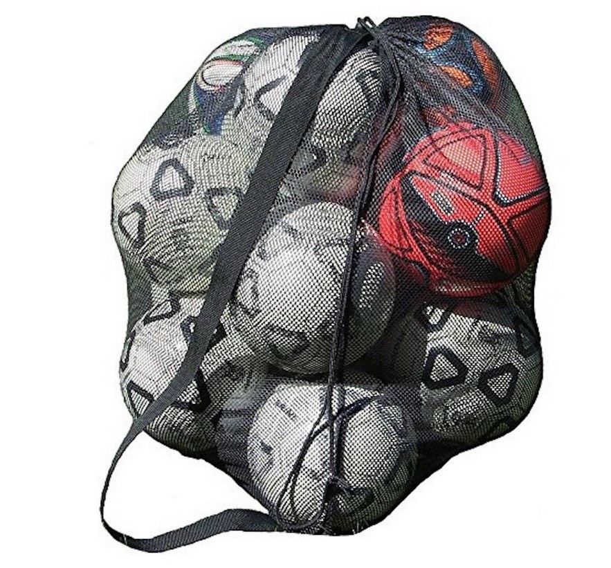 Factory Customized Large Capacity Football Basketball Net Bag Drawstring Buggy Bag Easy to Carry Front Pocket