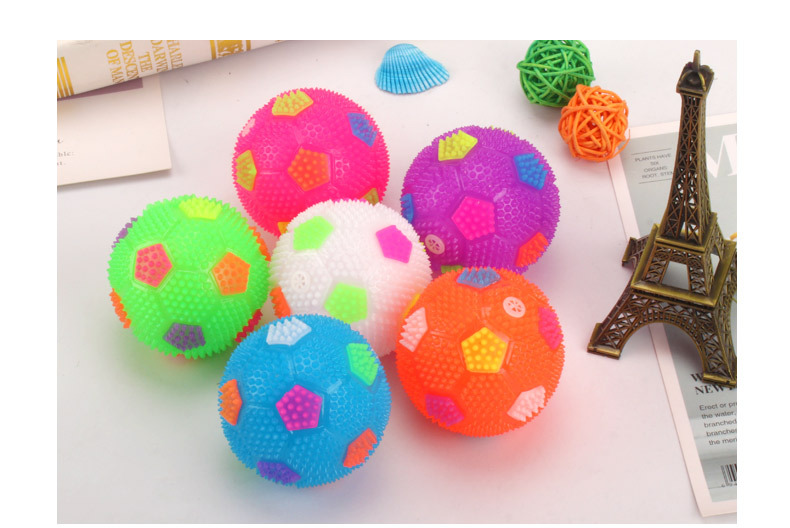 Whistle Luminous Football New Luminous Colorful Jumping Football Yiwu Children's Luminous Toys Stall Wholesale