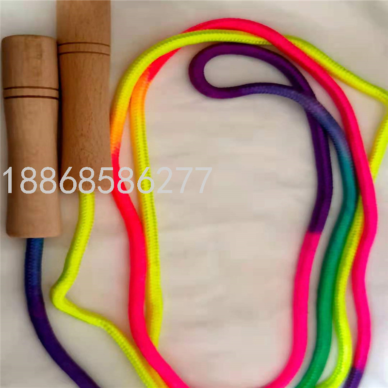  Parent-Child Home Outdoor Weight Loss Exercise Fitness Wooden Handle Rainbow Skipping Rope Student Skipping Rope