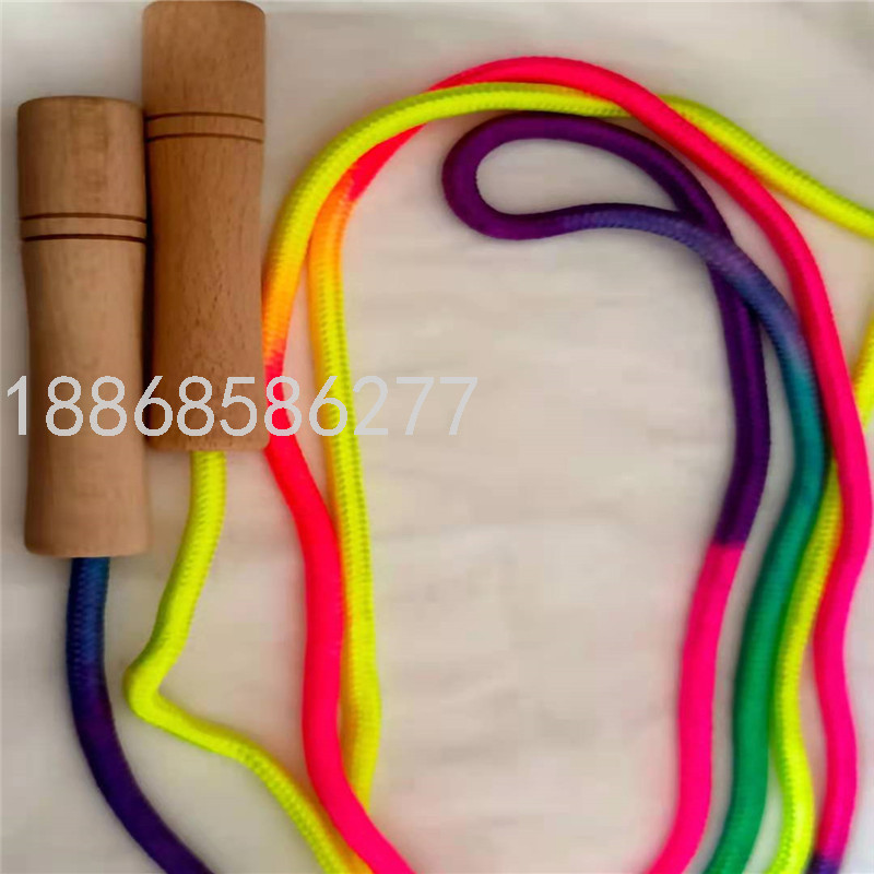  Parent-Child Home Outdoor Weight Loss Exercise Fitness Wooden Handle Rainbow Skipping Rope Student Skipping Rope