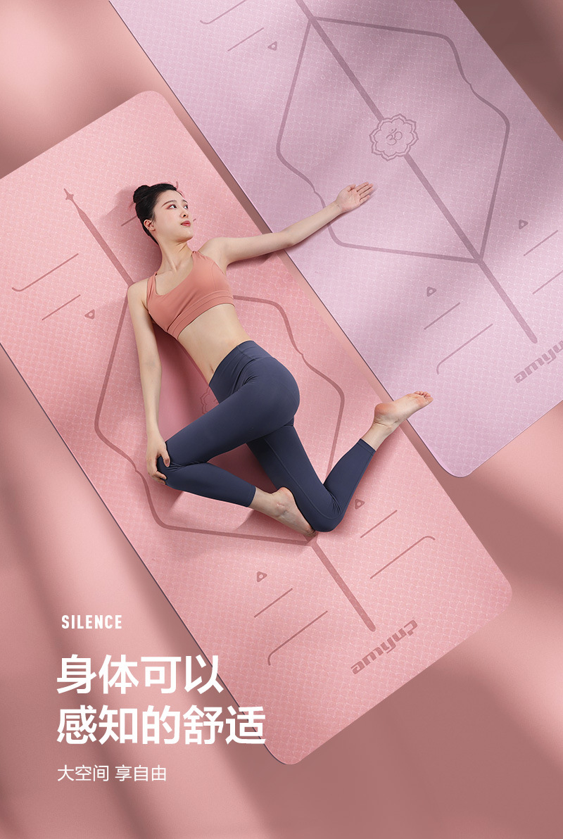 TPE Thickened Beginner Female Gymnastic Mat Home Dance Non-Slip Rope Skipping Mat Cross-Border Thickened Yoga Mat TPE Thickened Beginner Female Gymnastic Mat Home Dance Non-Slip Rope Skipping Mat Cross-Border Thickened Yoga Mat