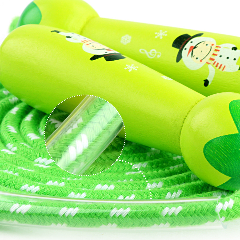 Colorful Wooden Rope Skipping Adjustable Children&#039;s Toys Elementary School Sports Examination Exclusive Beginner Girl&#039;s and Boy&#039;s Kindergarten