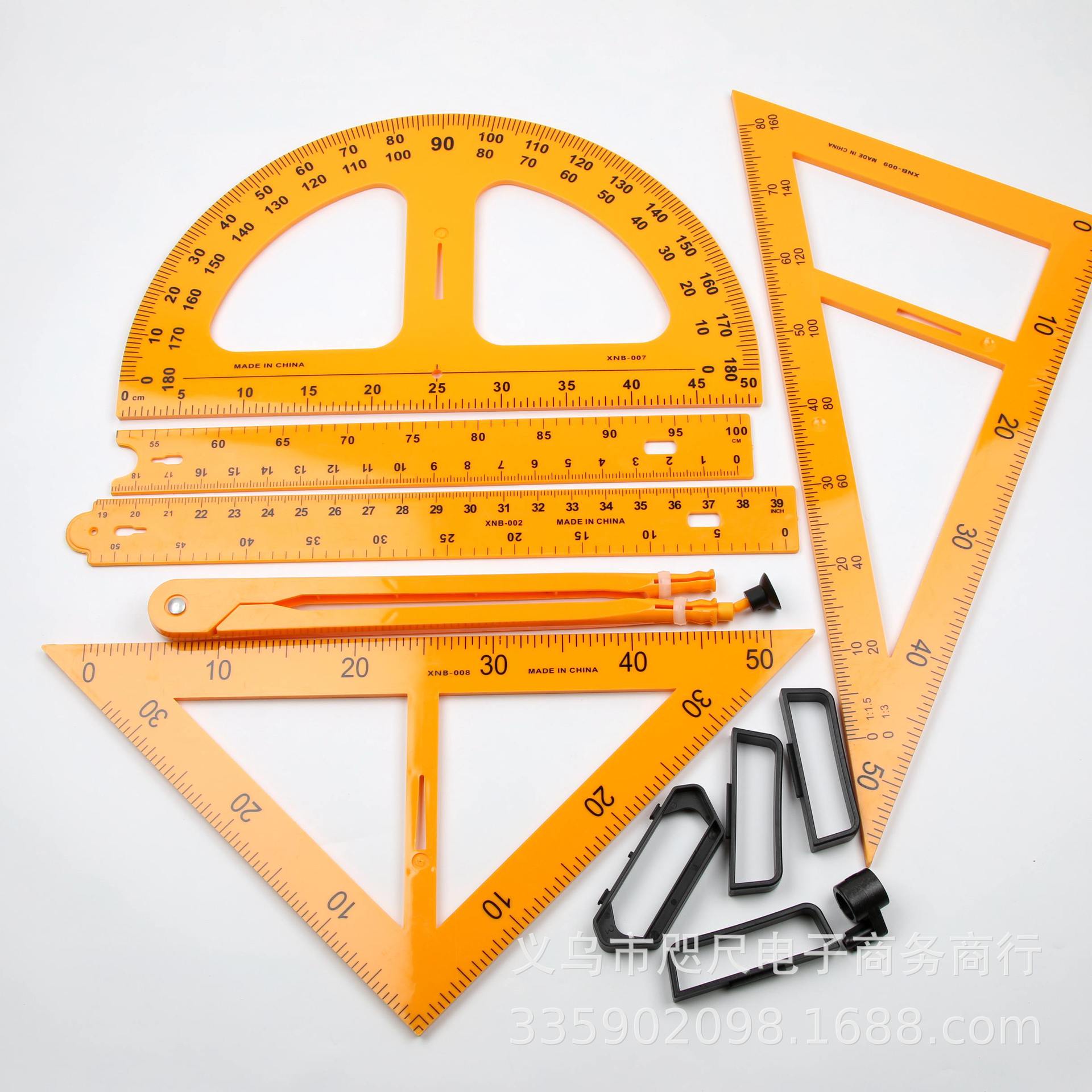 Binbin stationery Teaching tools teaching demonstration protractor ruler triangle compass protractor set