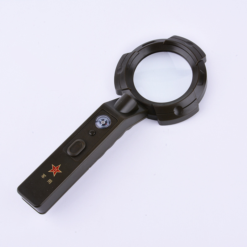 The TH600557 military green multi-function belt compass with a magnifying glass.