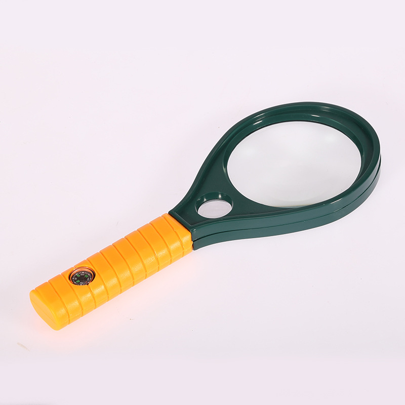 The MG89076 dual light handheld magnifying glass with a magnifying glass with a compass and reading magnifying glass.