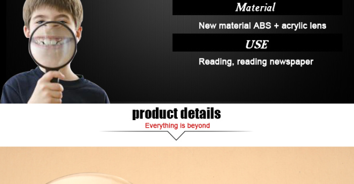 Hand-held magnifier with light diffuser with compass elderly elderly and children reading magnifier