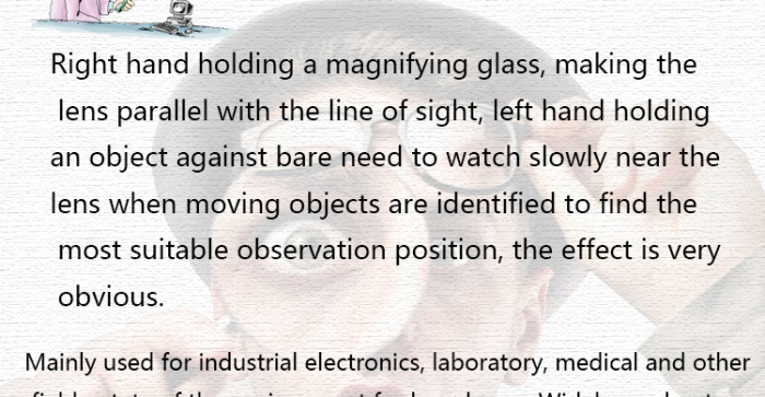 Hand-held magnifier with light diffuser with compass elderly elderly and children reading magnifier