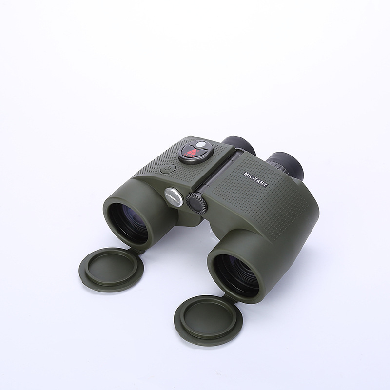 New 7X50 Solid Olive Outdoor Binocular HD Telescope High Power Waterproof Outdoor Telescope with Compass