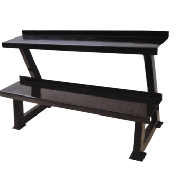 Black two-tier dumbbell bench