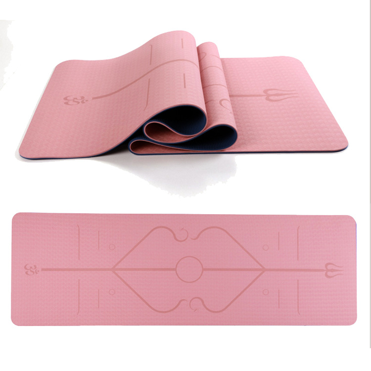 Environmental Protection Two-Color Body Line TPE Yoga Mat Skipping Rope Mat Running Sports Fitness Yoga Mat Factory Wholesale Environmental Protection Two-Color Body Line TPE Yoga Mat Skipping Rope Mat Running Sports Fitness Yoga Mat Factory Wholesale