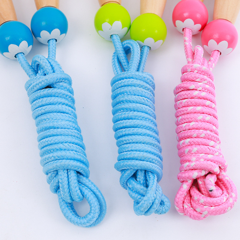 Wooden Children&#039;s Cartoon Skipping Rope Adjustable Kindergarten Students&#039; Supplies Kids&#039; Fitness Equipment Sports Outdoor Sports