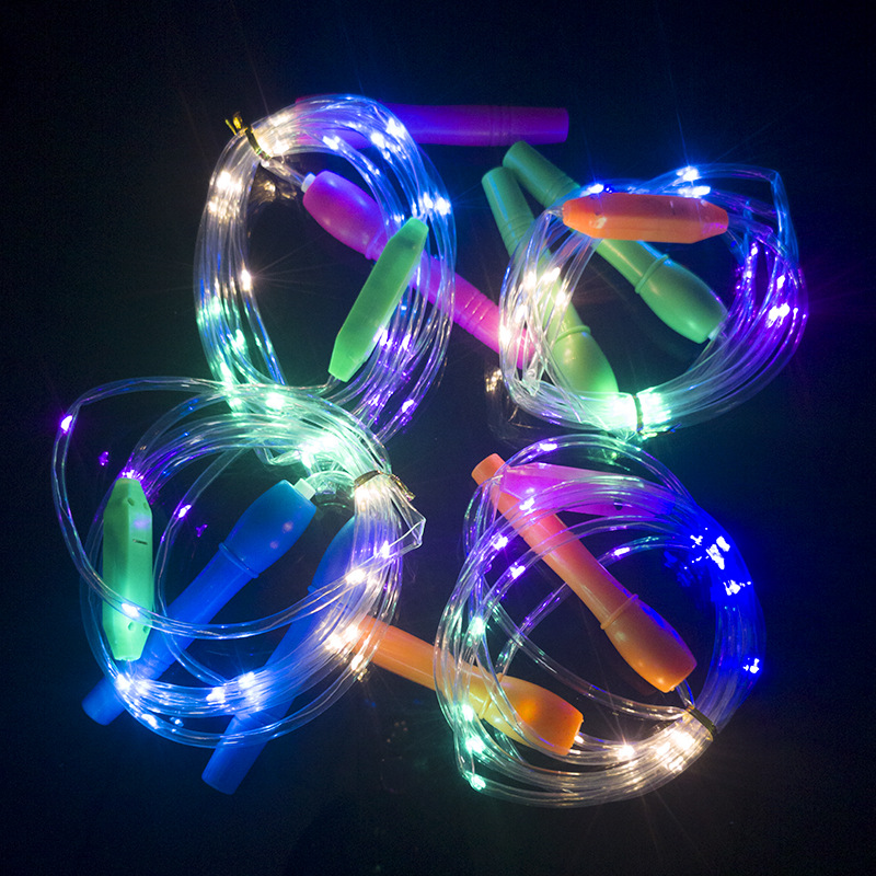 New Luminous Skipping Rope Led Seven Colors Noctilucent Flashing Rope Children&#039;s Stall Hot Sale Health Sports Toys Wholesale